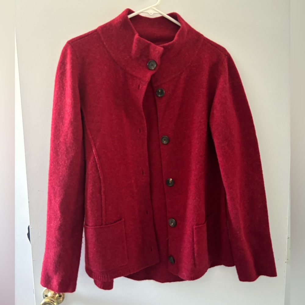 Eileen Fisher Red Cardigan